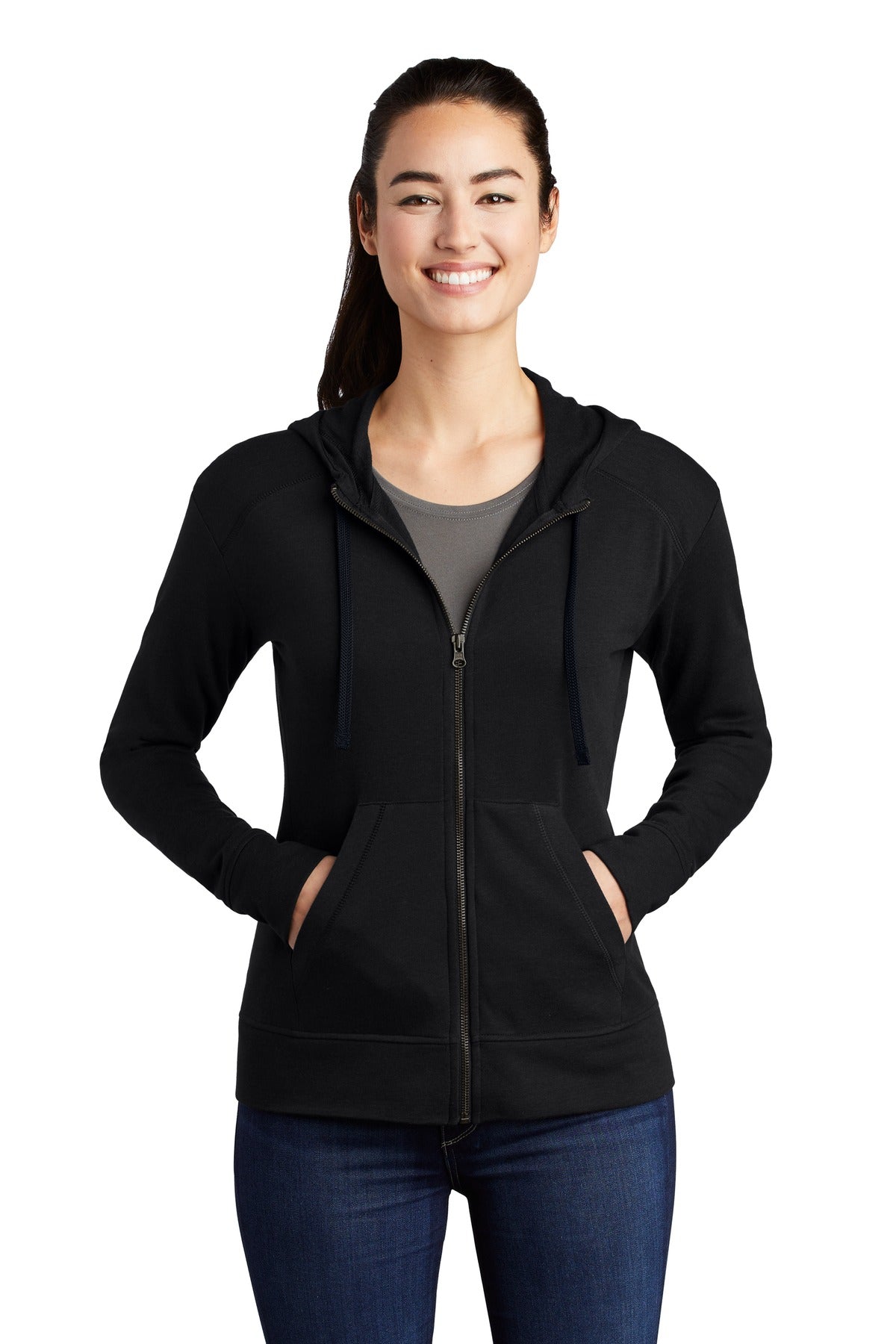 Sport-Tek ® Women's PosiCharge ® Tri-Blend Wicking Fleece Full-Zip Hooded Jacket