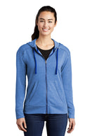 Chaqueta con capucha y cremallera completa de forro polar PosiCharge® Tri-Blend Wicking para mujer Sport-Tek®
