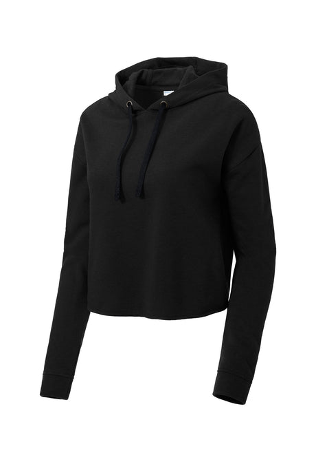 Sport-Tek ® Women's PosiCharge ® Tri-Blend Wicking Fleece Crop Hooded Pullover