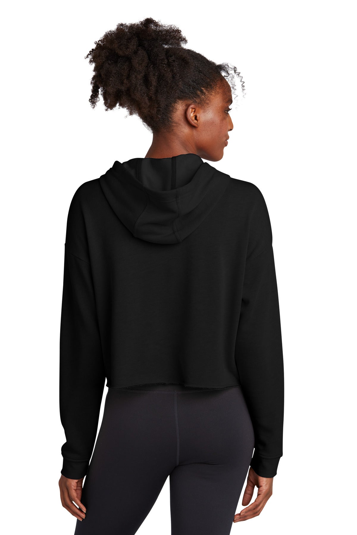 Sport-Tek ® Women's PosiCharge ® Tri-Blend Wicking Fleece Crop Hooded Pullover