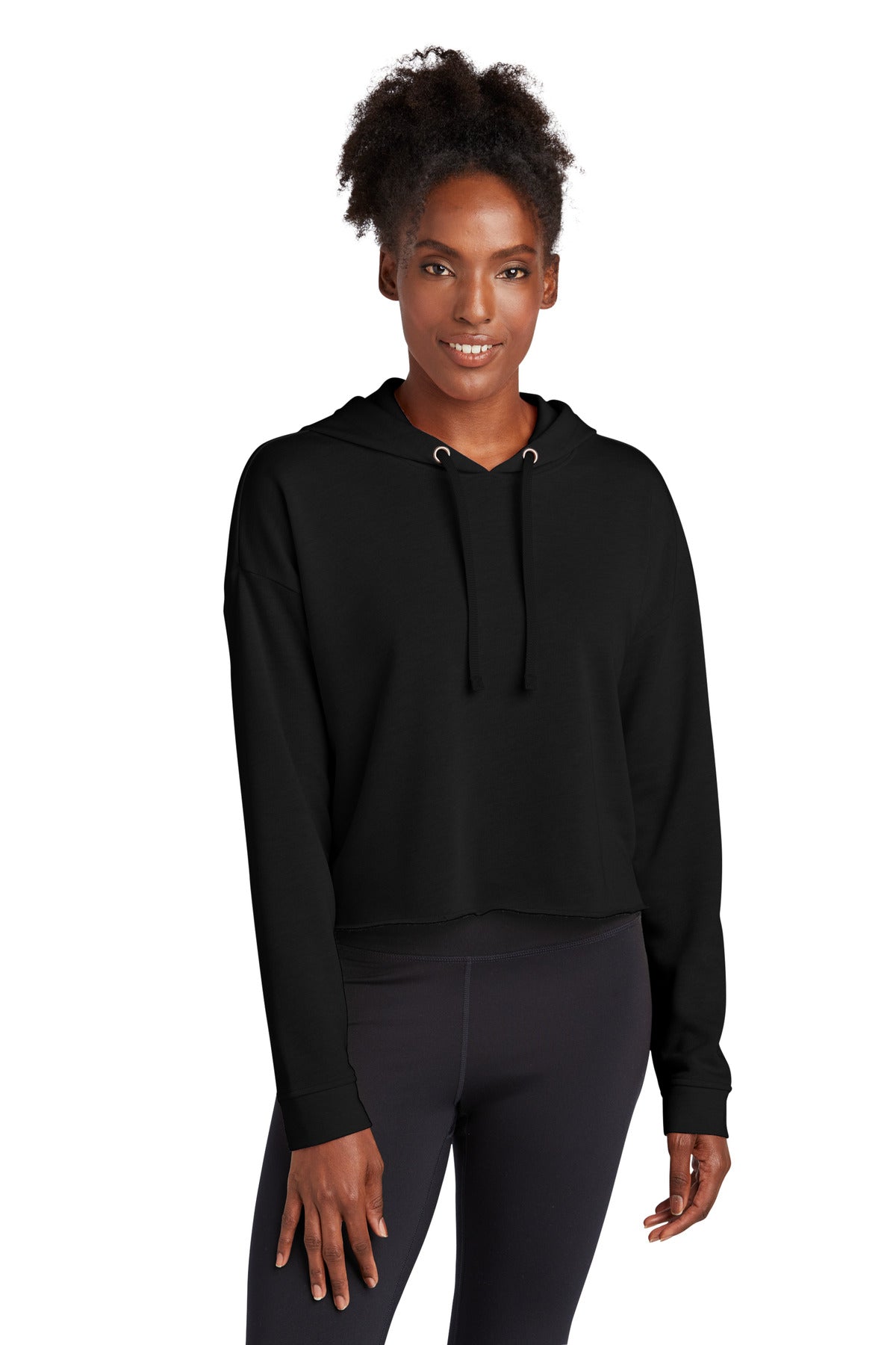 Sport-Tek ® Women's PosiCharge ® Tri-Blend Wicking Fleece Crop Hooded Pullover