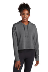 Sport-Tek ® Women's PosiCharge ® Tri-Blend Wicking Fleece Crop Hooded Pullover
