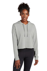 Sport-Tek ® Women's PosiCharge ® Tri-Blend Wicking Fleece Crop Hooded Pullover