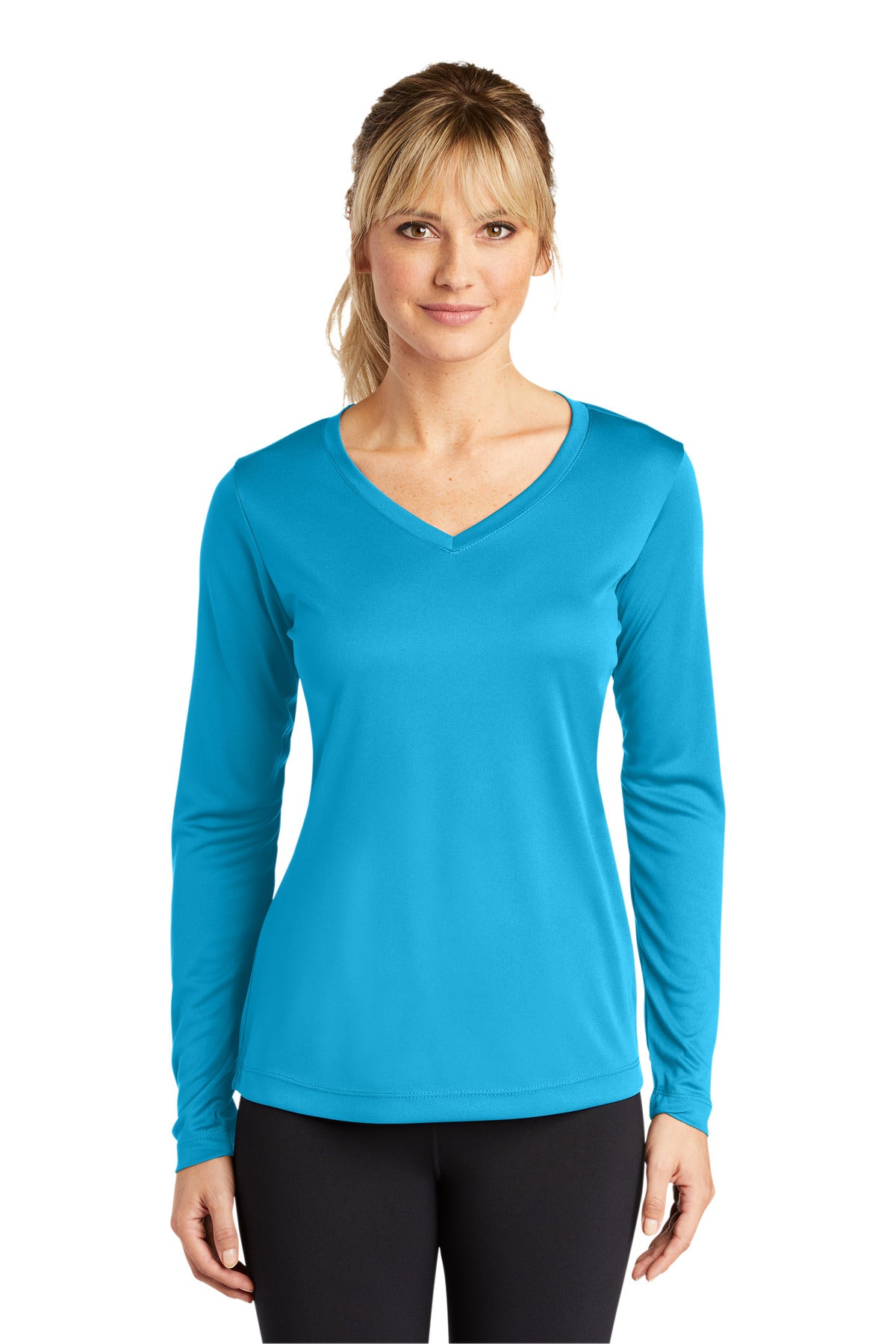 Sport-Tek® Women's Long Sleeve PosiCharge® Competitor™ V-Neck Tee