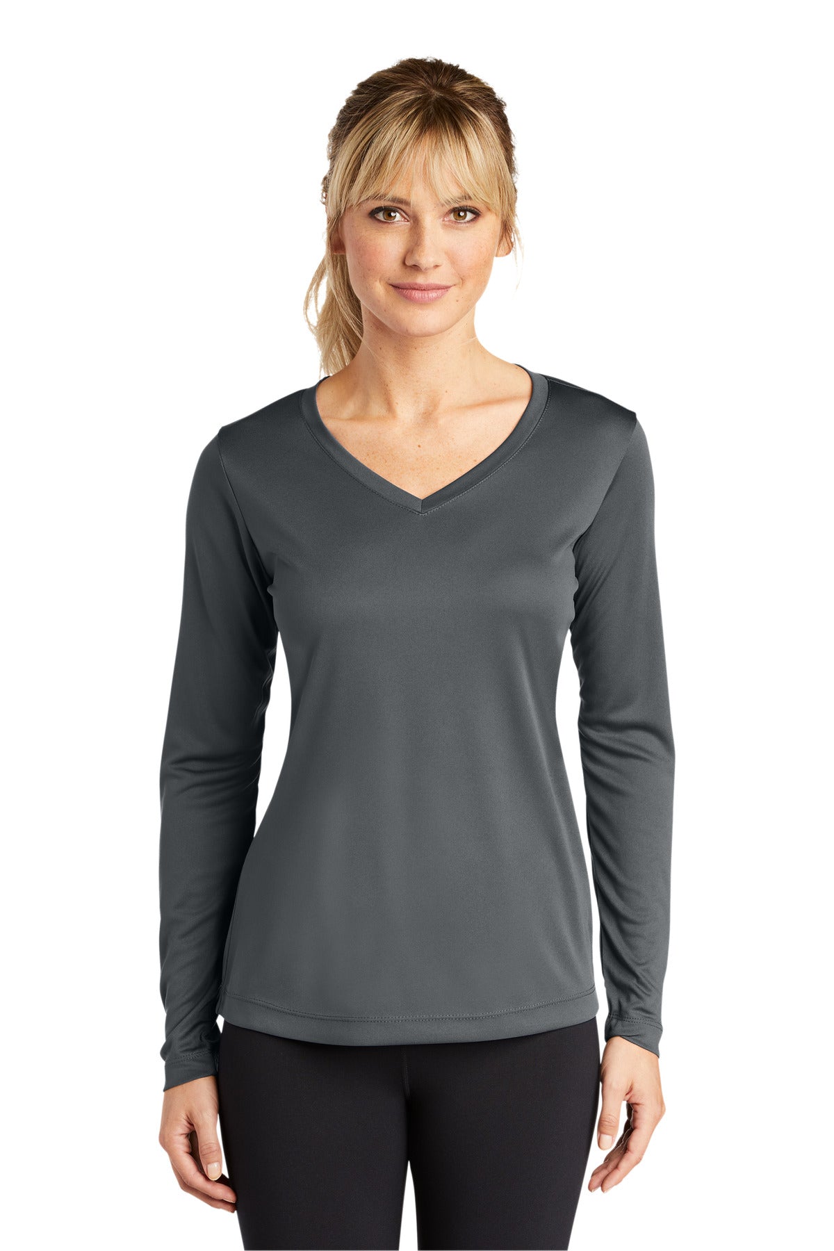 Sport-Tek® Women's Long Sleeve PosiCharge® Competitor™ V-Neck Tee