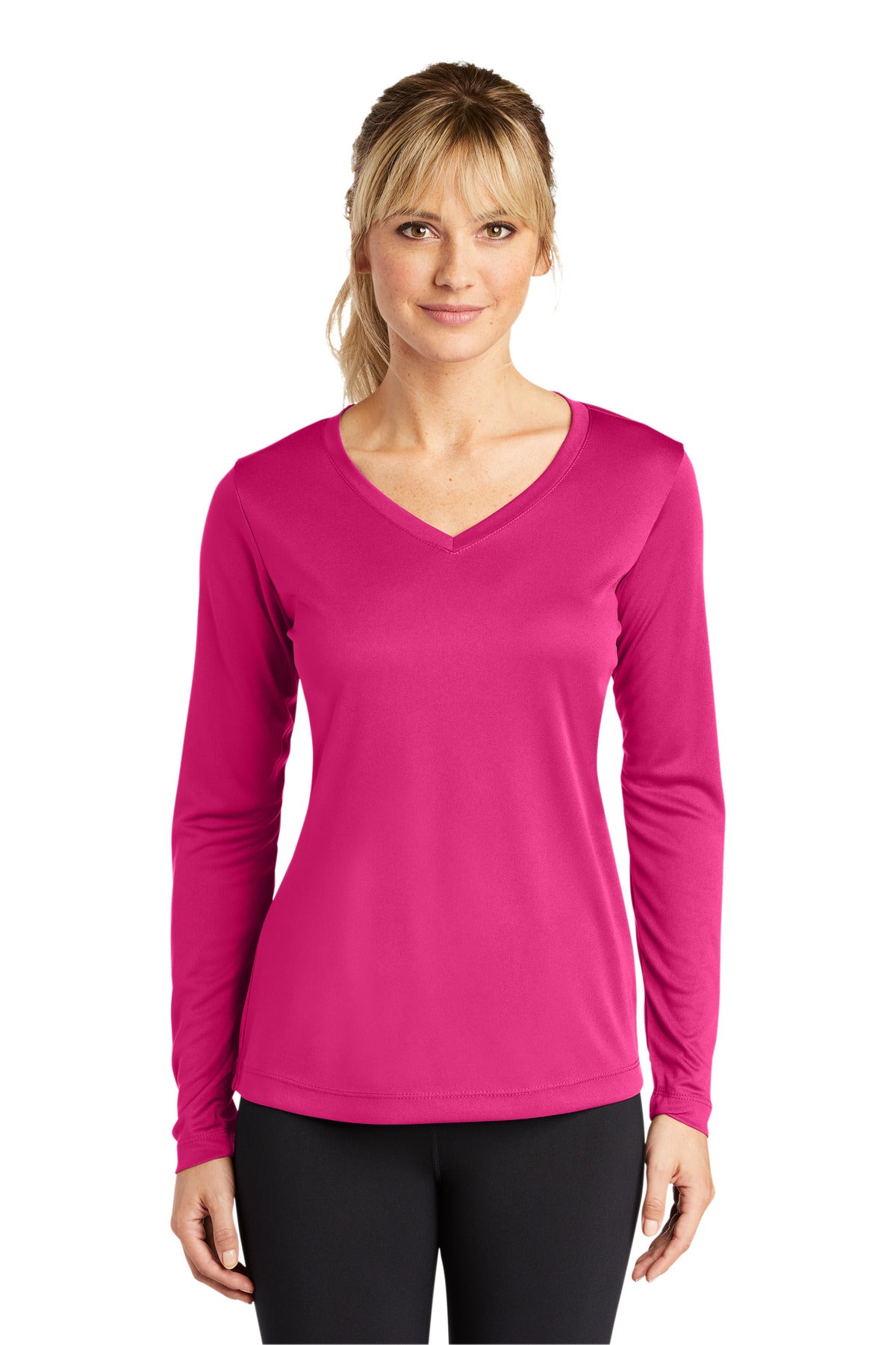 Sport-Tek® Women's Long Sleeve PosiCharge® Competitor™ V-Neck Tee