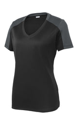 Sport-Tek® Ladies PosiCharge® Competitor™ Sleeve-Blocked V-Neck Tee