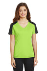 Sport-Tek® Ladies PosiCharge® Competitor™ Sleeve-Blocked V-Neck Tee