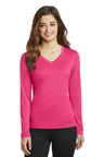 Sport-Tek® Ladies Long Sleeve Heather Contender™ V-Neck Tee