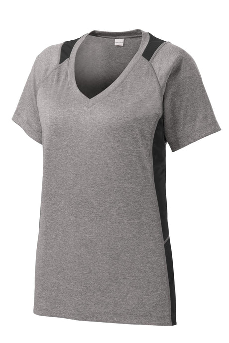 Women's Heather Colorblock Contender Short Sleeve V-Neck Tee