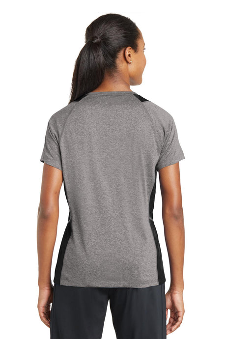 Sport-Tek® Women's Heather Colorblock Contender™ V-Neck Tee