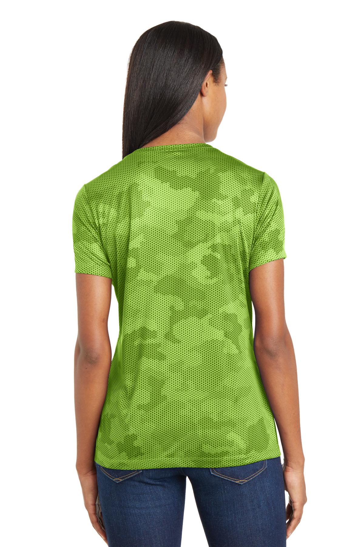 DISCONTINUED Sport-Tek® Ladies CamoHex V-Neck Tee