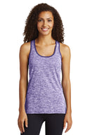Camiseta sin mangas Racerback PosiCharge® Electric Heather para mujer Sport-Tek®