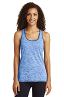 Camiseta sin mangas Racerback PosiCharge® Electric Heather para mujer Sport-Tek®