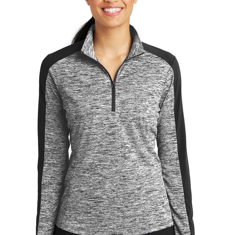 Women's PosiCharge Electric Heather Colorblock 1/4-Zip Pullover