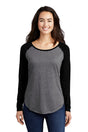 Sport Tek Women's PosiCharge Long Sleeve Tri Blend Scoop Neck Raglan Tee, athletic casual top