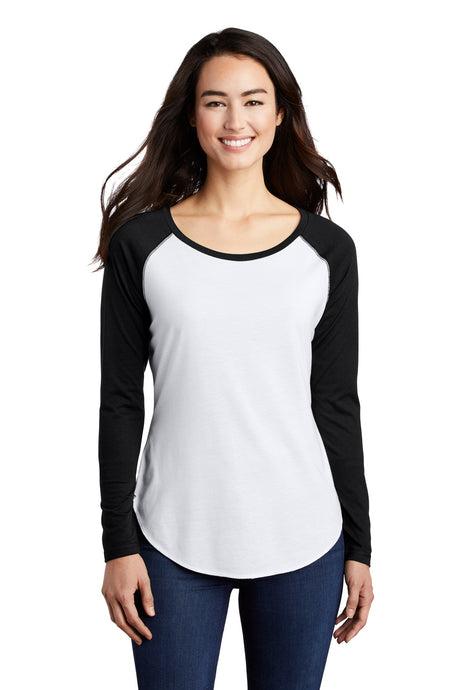 Sport-Tek ® Women's PosiCharge ® Long Sleeve Tri-Blend Wicking Scoop Neck Raglan Tee