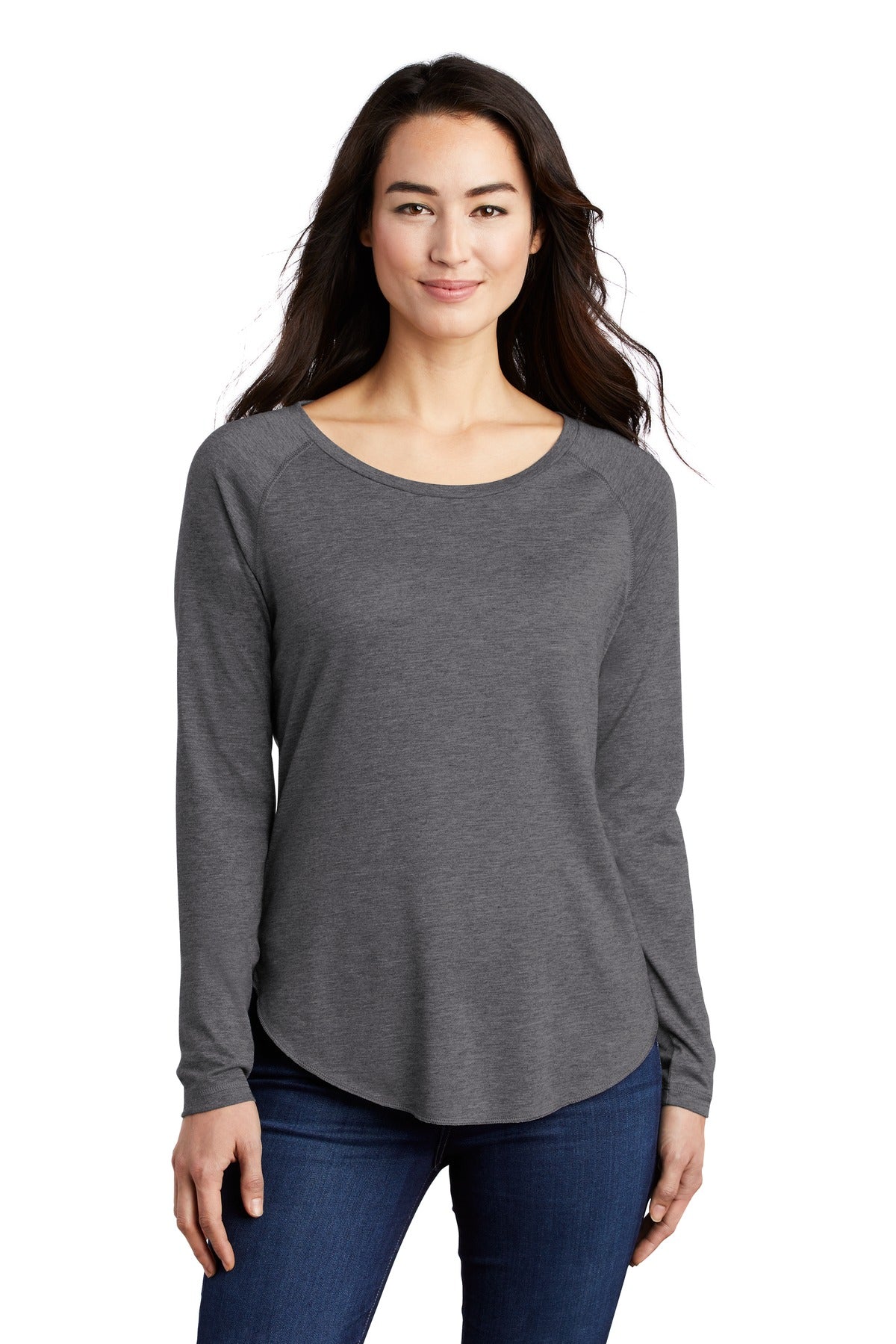 Sport-Tek ® Women's PosiCharge ® Long Sleeve Tri-Blend Wicking Scoop Neck Raglan Tee