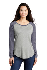 Sport-Tek ® Women's PosiCharge ® Long Sleeve Tri-Blend Wicking Scoop Neck Raglan Tee