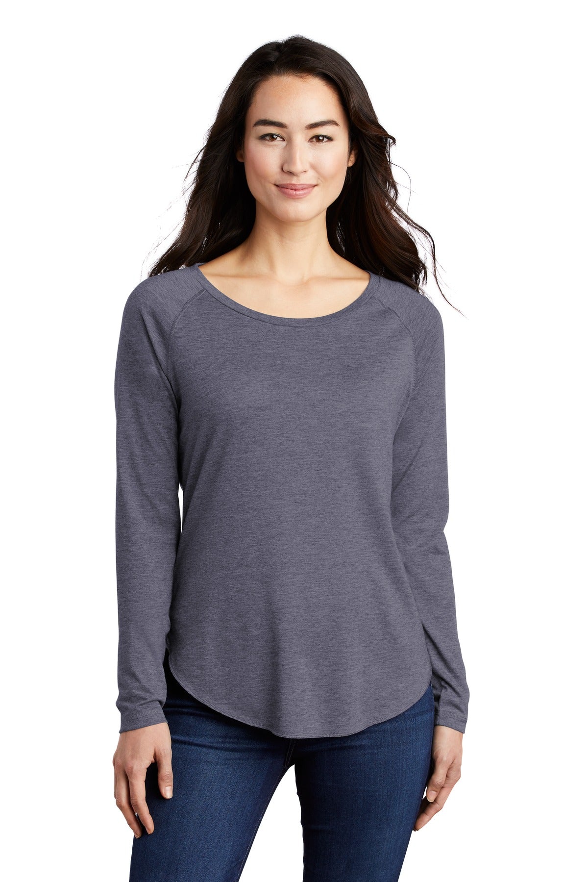 Sport-Tek ® Women's PosiCharge ® Long Sleeve Tri-Blend Wicking Scoop Neck Raglan Tee