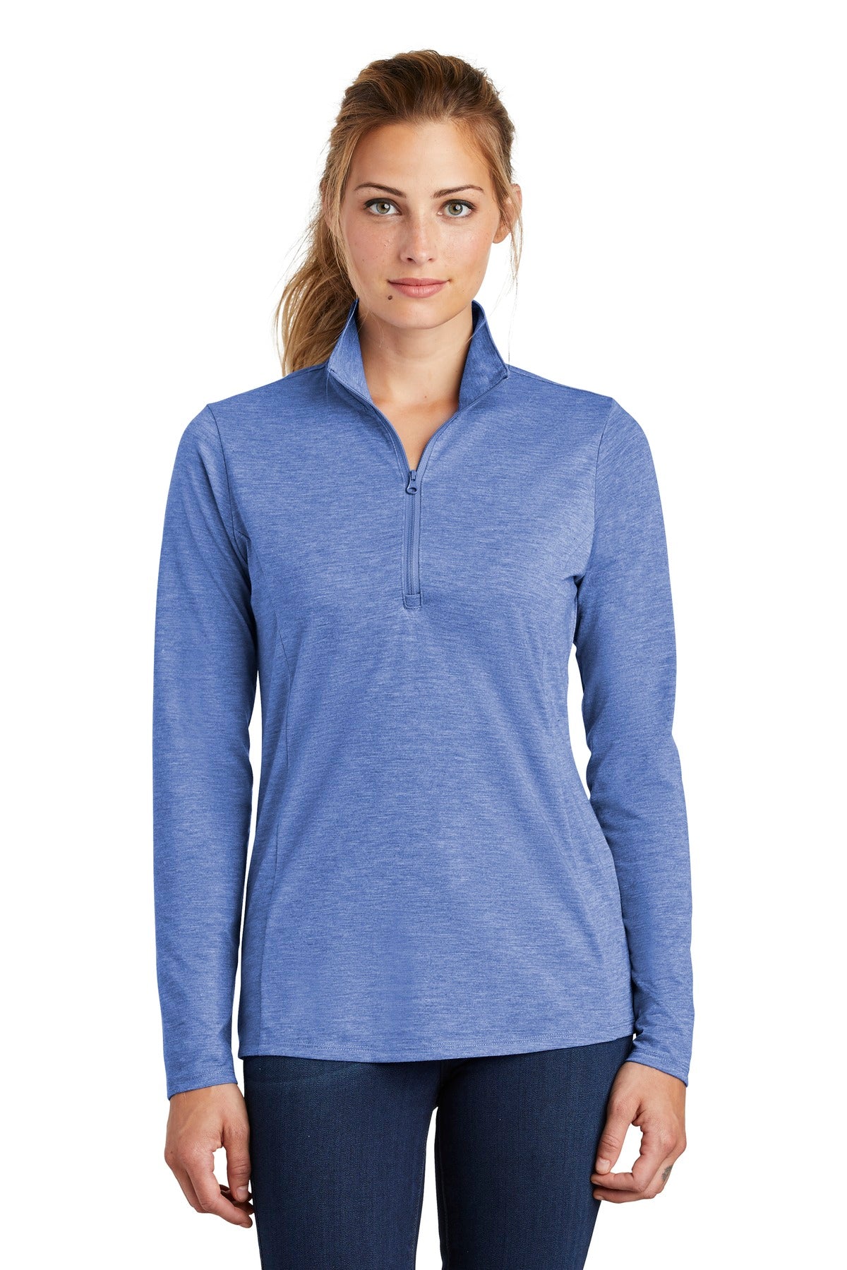 Sport-Tek ® Women's PosiCharge ® Tri-Blend Wicking 1/4-Zip Pullover