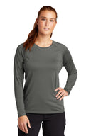 Sport Tek Women's Long Sleeve Performance Rashguard Tee, moisture wicking athletic shirt for women
