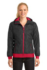 DISCONTINUED Sport-Tek® Ladies Embossed Hooded Wind Jacket