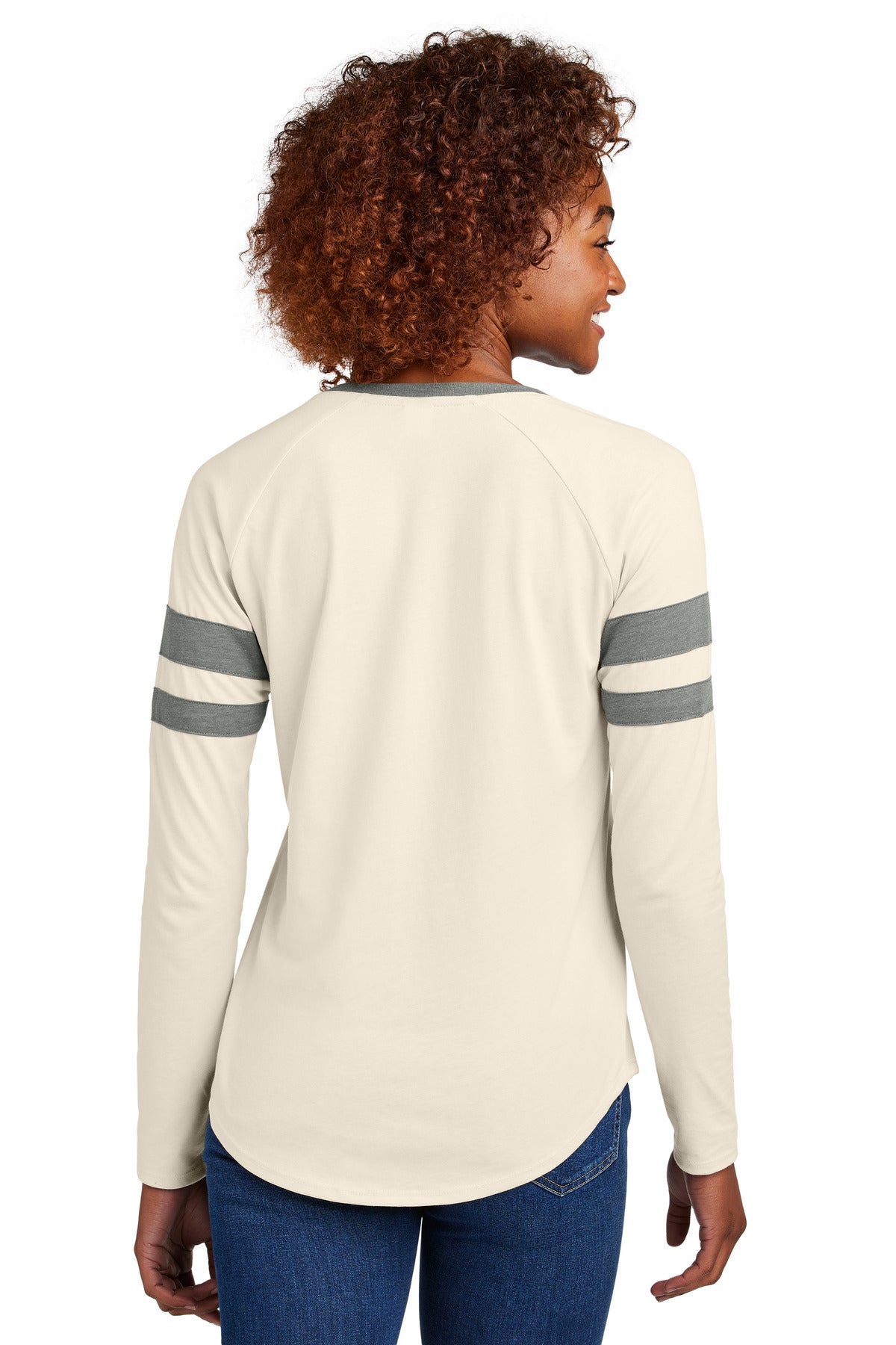Sport-Tek® Women's Halftime Stripe Long Sleeve V-Neck Tee