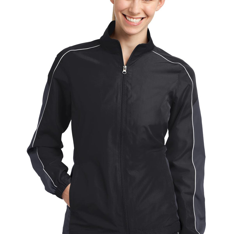 Sport-Tek® Ladies Piped Colorblock Wind Jacket