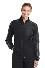 DISCONTINUED Sport-Tek® Ladies Piped Colorblock Wind Jacket