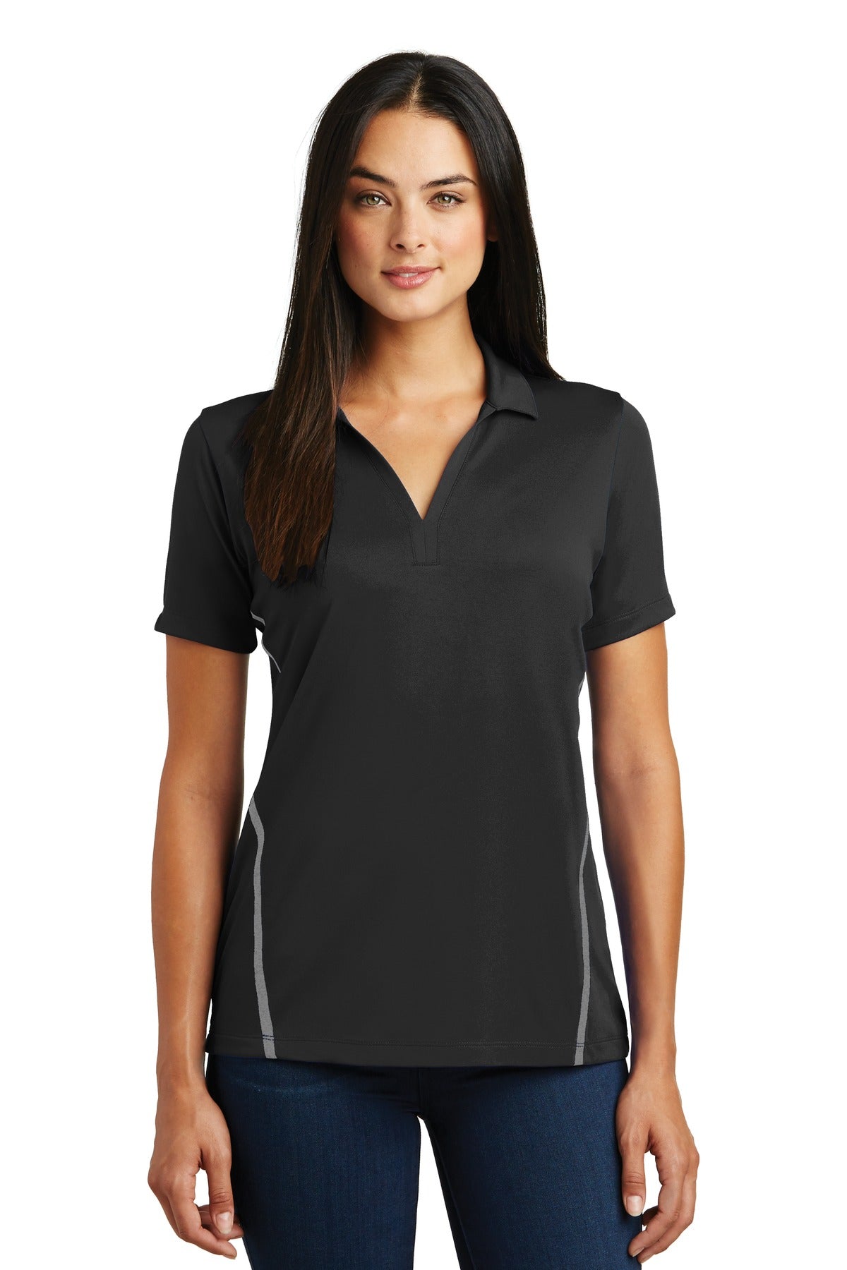 DISCONTINUED Sport-Tek® Ladies Contrast PosiCharge® Tough Polo®