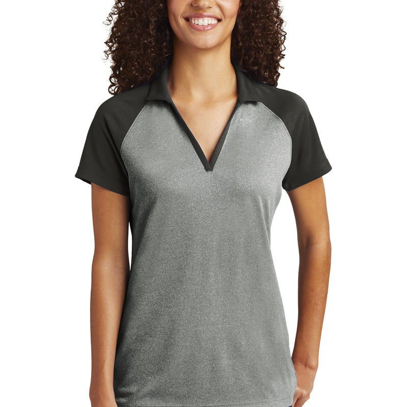Sport-Tek ® Women's PosiCharge ® RacerMesh ® Raglan Heather Block Polo
