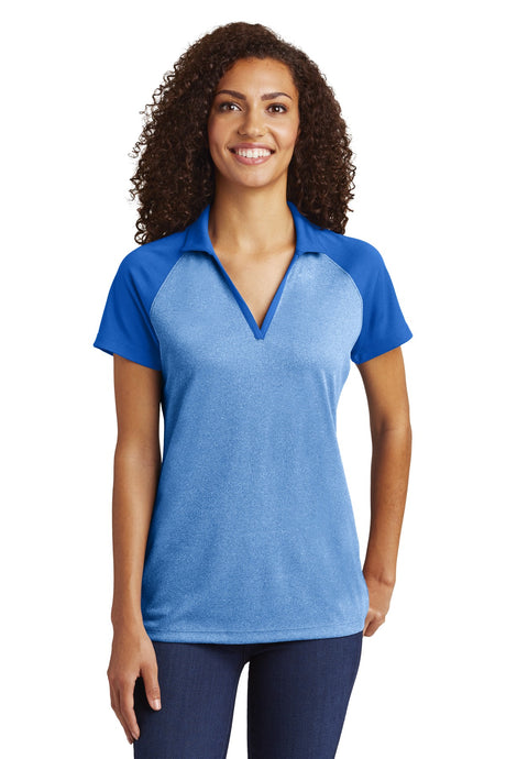 Sport-Tek ® Women's PosiCharge ® RacerMesh ® Raglan Heather Block Polo