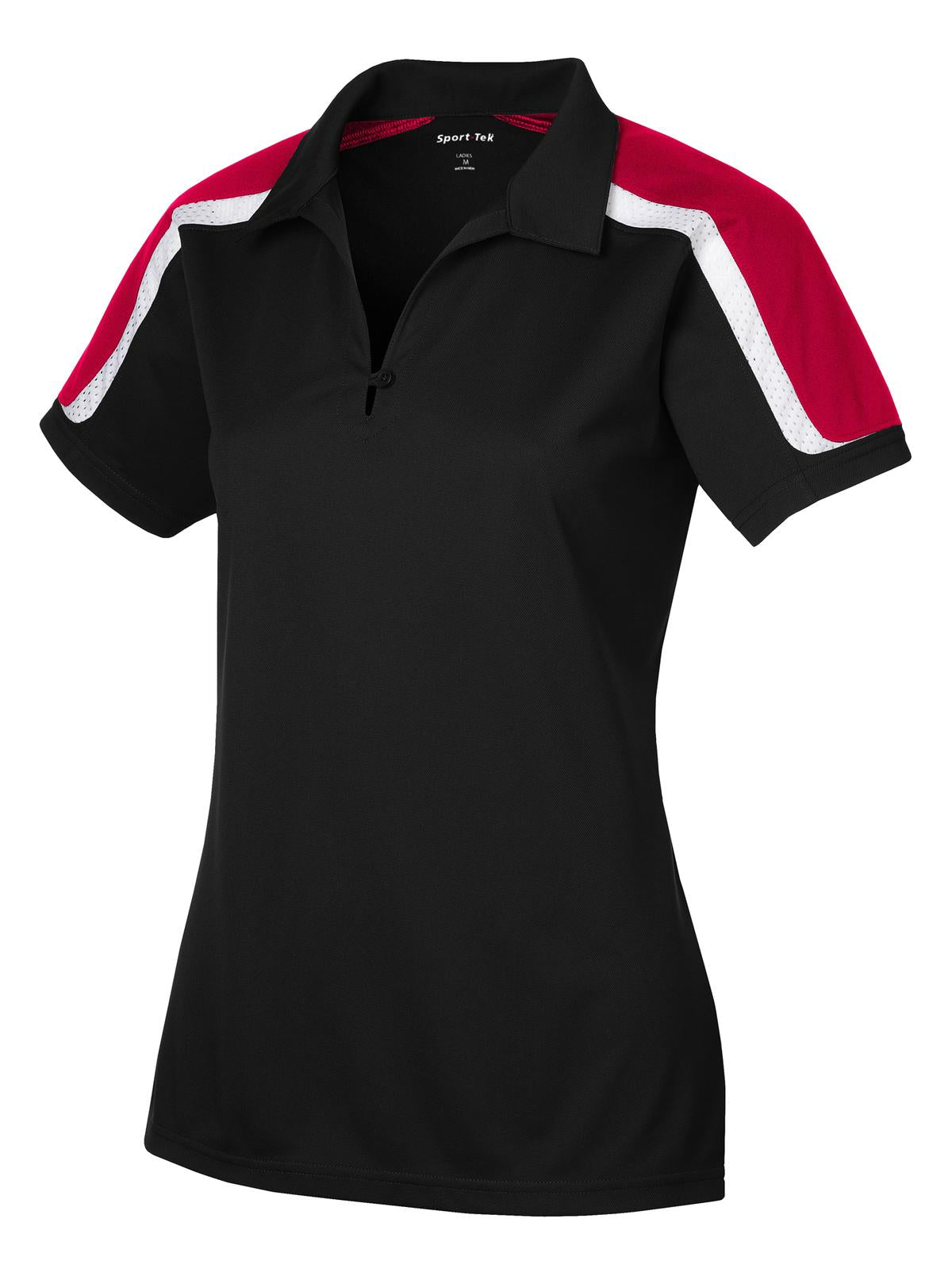 Sport-Tek® Ladies Tricolor Shoulder Micropique Sport-Wick® Polo