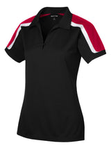 Sport-Tek® Ladies Tricolor Shoulder Micropique Sport-Wick® Polo