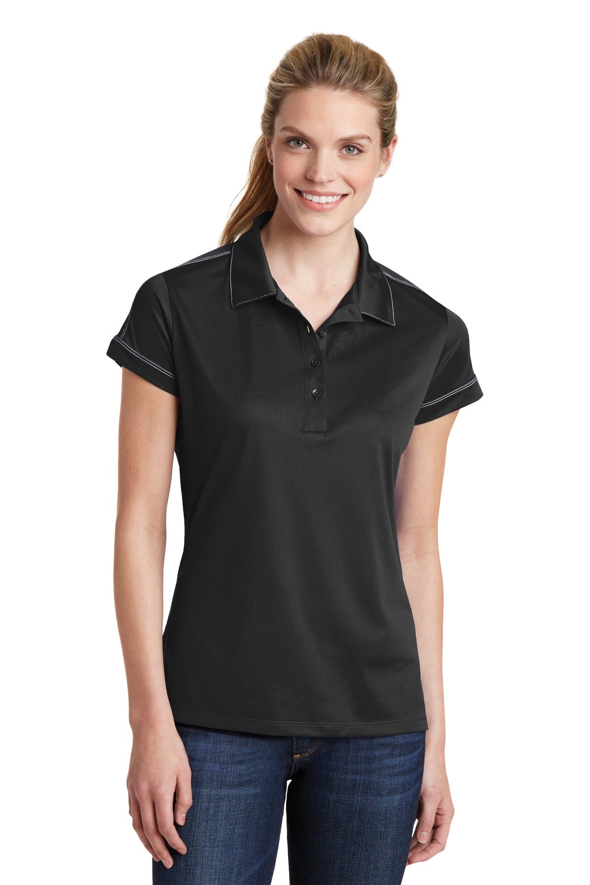 Sport-Tek® Women's Contrast Stitch Micropique Sport-Wick® Polo