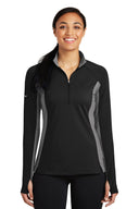 Sport-Tek® Women's Sport Wick Stretch Contrast 1/4-Zip Pullover