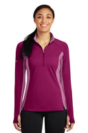 Sport-Tek® Women's Sport Wick Stretch Contrast 1/4-Zip Pullover