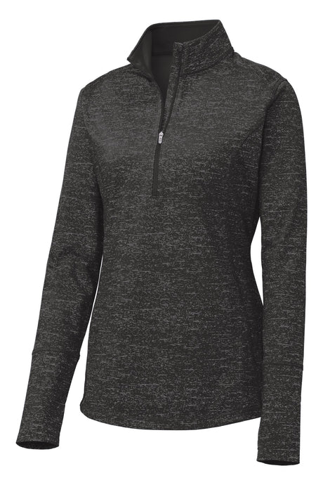 Sport-Tek® Women's Sport Wick Stretch Reflective Heather 1/2-Zip Pullover