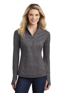 Sport-Tek® Women's Sport Wick Stretch Reflective Heather 1/2-Zip Pullover
