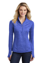 Sport-Tek® Women's Sport-Wick Stretch Reflective Heather 1/2-Zip Pullover