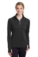 Sport-Tek® Women's Sport Wick Textured 1/4 Zip Pullover