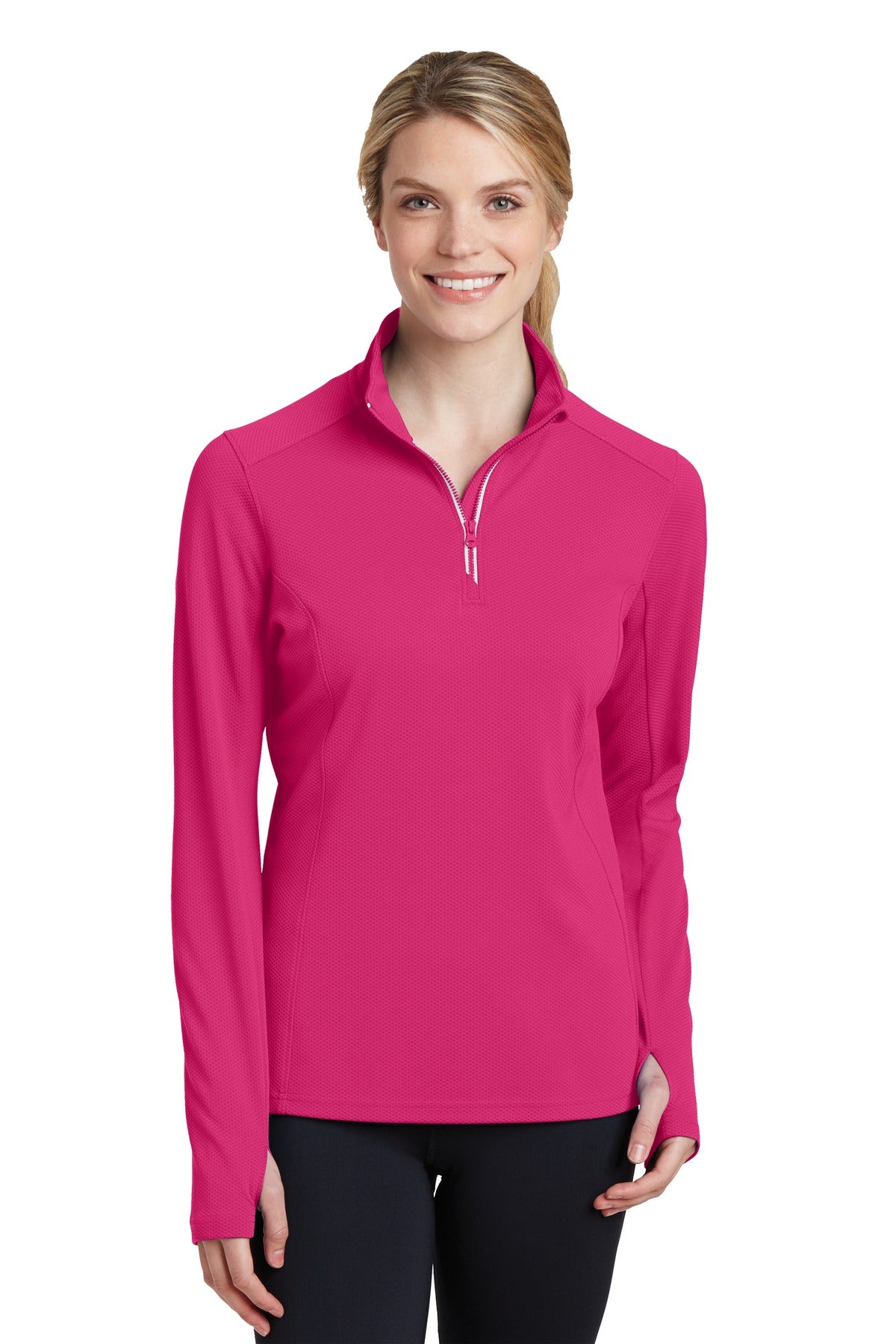 Sport-Tek® Women's Sport-Wick Textured 1/4-Zip Pullover