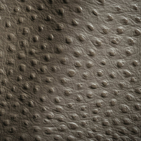 Shirley Italian Pewter Ostrich Embossed Semi-Aniline Top Grain Cow Leather Hide