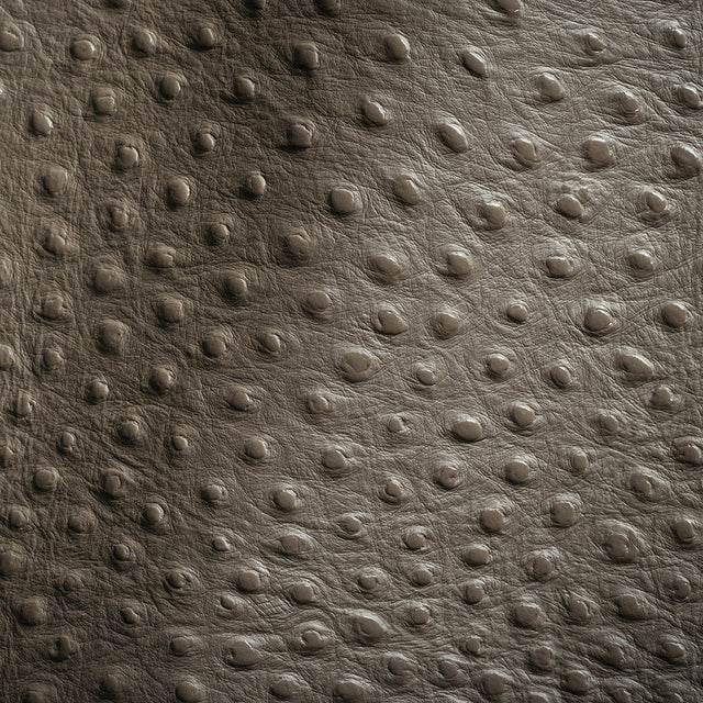 Shirley Italian Pewter Ostrich Embossed Semi-Aniline Top Grain Cow Leather Hide
