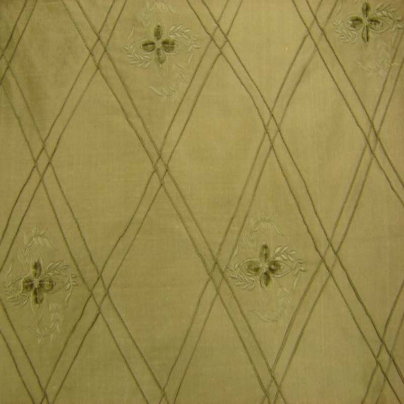 Lucile Silk Fabric - Diamond Floral Embroidered, 54" Width (1 Yard)