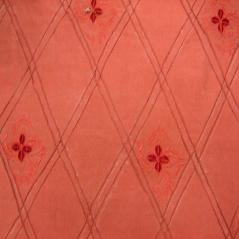 Lucile Silk Fabric - Diamond Floral Embroidered, 54" Width (1 Yard)