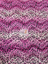 Pink/Fuchsia Velboa Leopard Short Pile Fabric