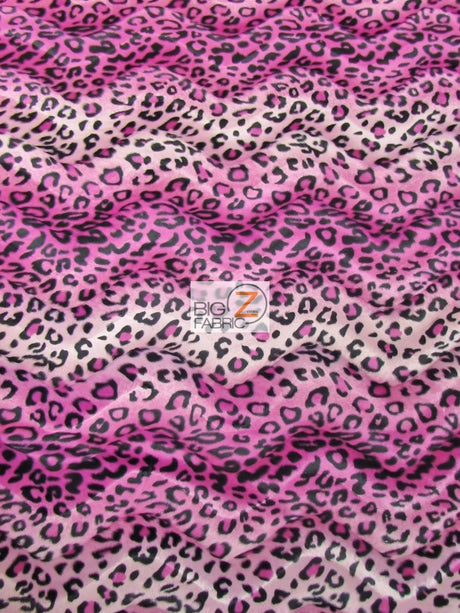 Pink/Fuchsia Velboa Leopard Short Pile Fabric