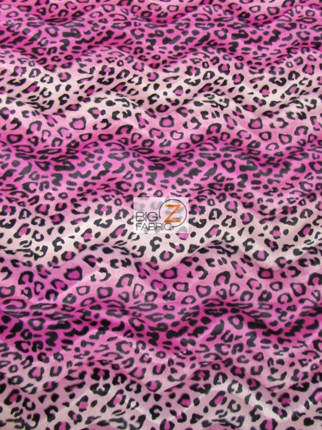 Pink/Fuchsia Velboa Leopard Short Pile Fabric